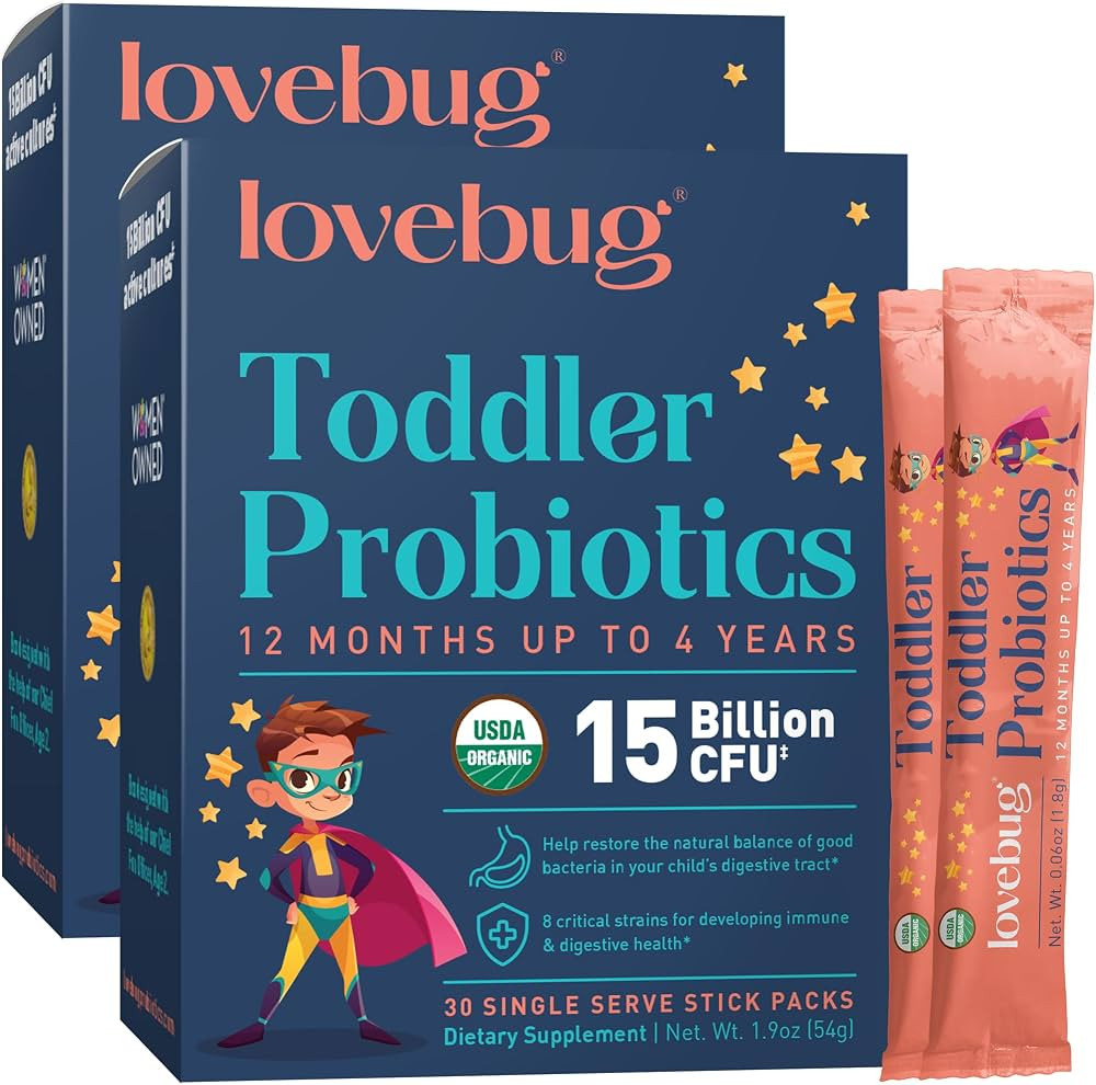 Lovebug Award Winning Probiotics | Constipation & Stomach Discomfort | Softer Bowel Movements | E... | Amazon (US)