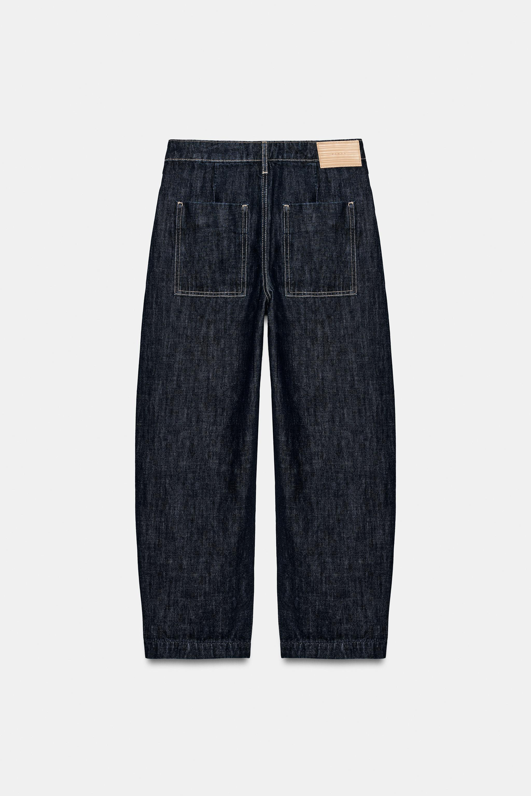 Z1975 TAPERED HIGH-WAIST JEANS WITH CONTRAST TOPSTITCHING | Zara UK