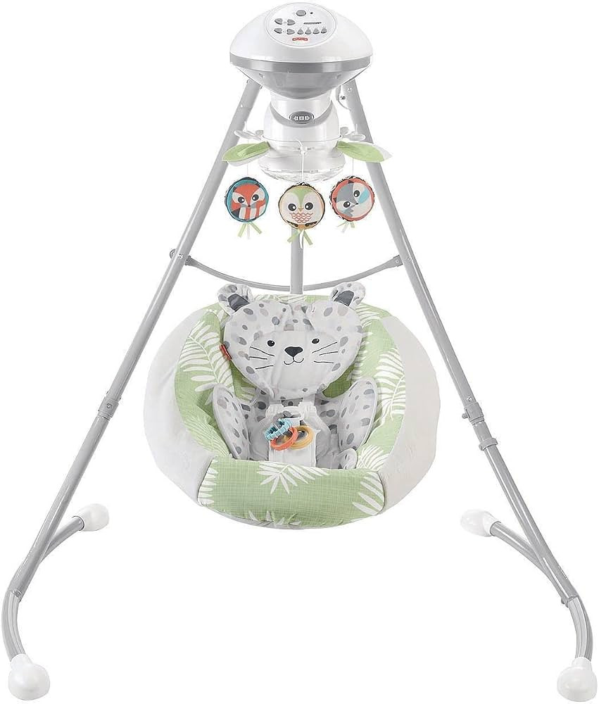 ​Fisher-Price Snow Leopard Baby Swing, Dual-Motion Newborn Seat with Music, Sounds, and Motoriz... | Amazon (US)