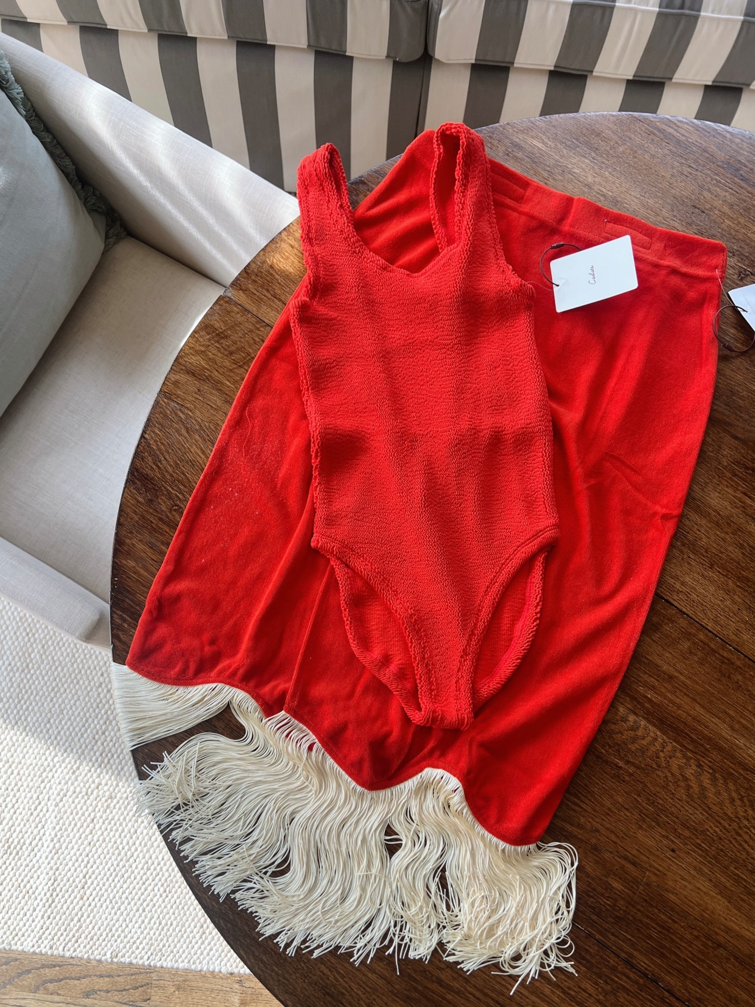 Cutest women’s one size swim with terry cloth wrap coverup 

#LTKSwim