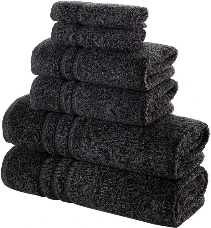 Hammam Linen Black 6 Pack Bath Linen Sets for Bathroom Original Turkish Cotton Soft, Absorbent an... | Walmart (US)