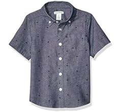 Amazon Essentials Boys and Toddlers' Short-Sleeve Woven Poplin Chambray Button-Down Shirt | Amazon (US)