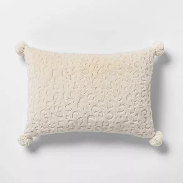Oblong Faux Fur Embossed Leopard Decorative Throw Pillow - Opalhouse™ | Target