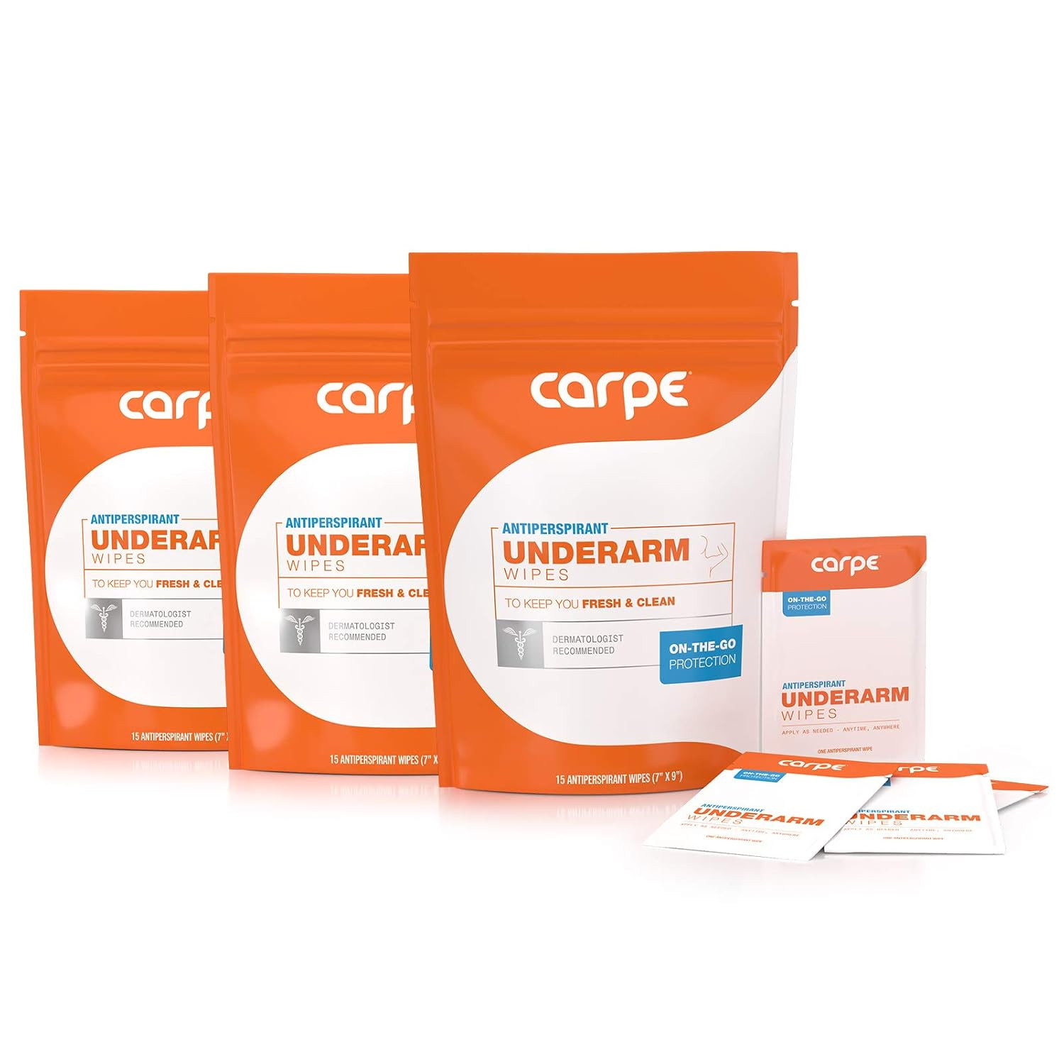 Carpe On-the-Go Antiperspirant Underarm Wipes (Pack of 3 Boxes) for Sweat Blocking, Deodorizing, ... | Amazon (US)