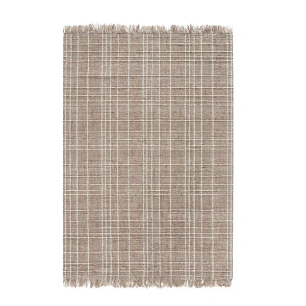 Avion Plaid Handmade Flatweave Jute/Sisal Ivory/Tan Area Rug | Wayfair North America
