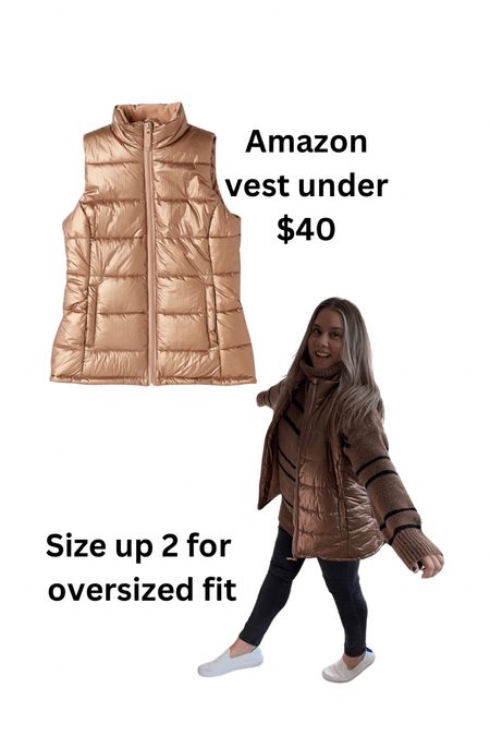 Size up 1-2 for oversized vest look

#LTKSeasonal #LTKunder100 #LTKFind