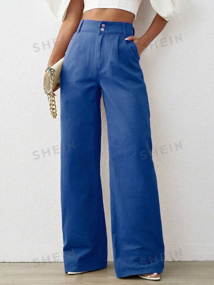 Solid Wide Leg Jeans | SHEIN