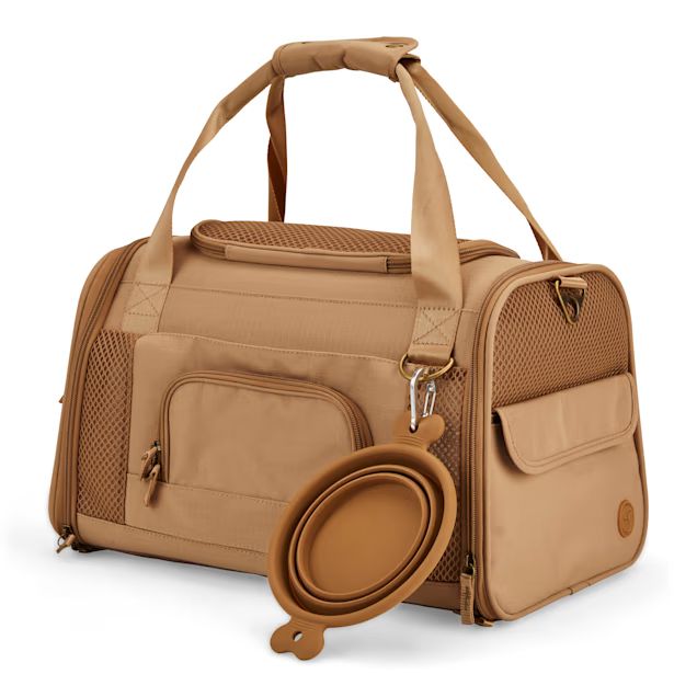 Reddy Tan Fold-Out Pet Carrier, Small | Petco