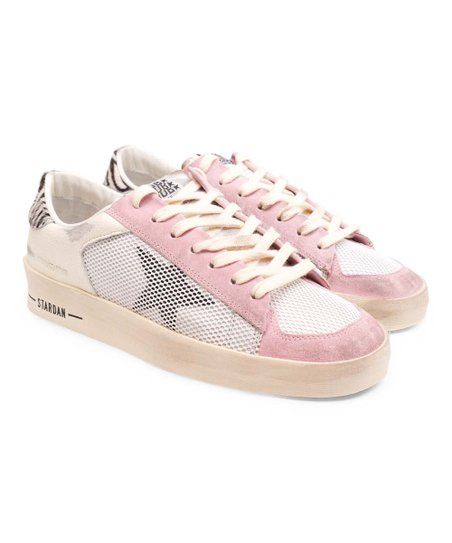 Golden Goose Pink & Black Zebra Stripe Superstar Leather Sneaker - Women | Zulily