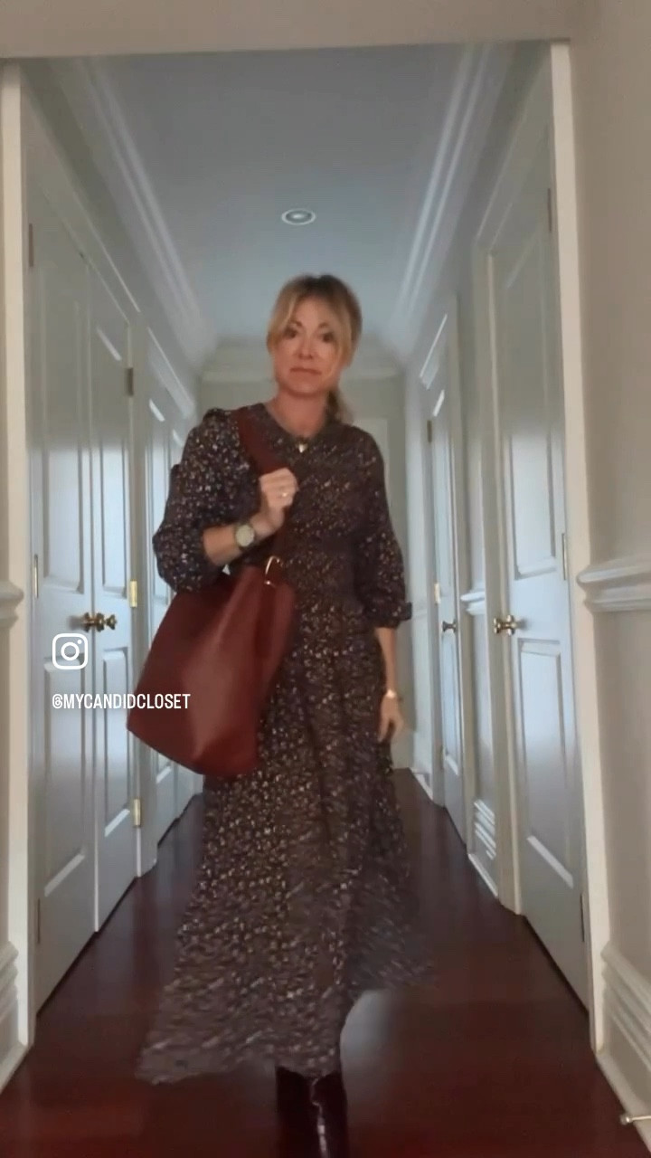 The perfect chocolate brown printed dress for fall + leather bucket bag 

#LTKSaleAlert #LTKSeasonal #LTKxMadewell