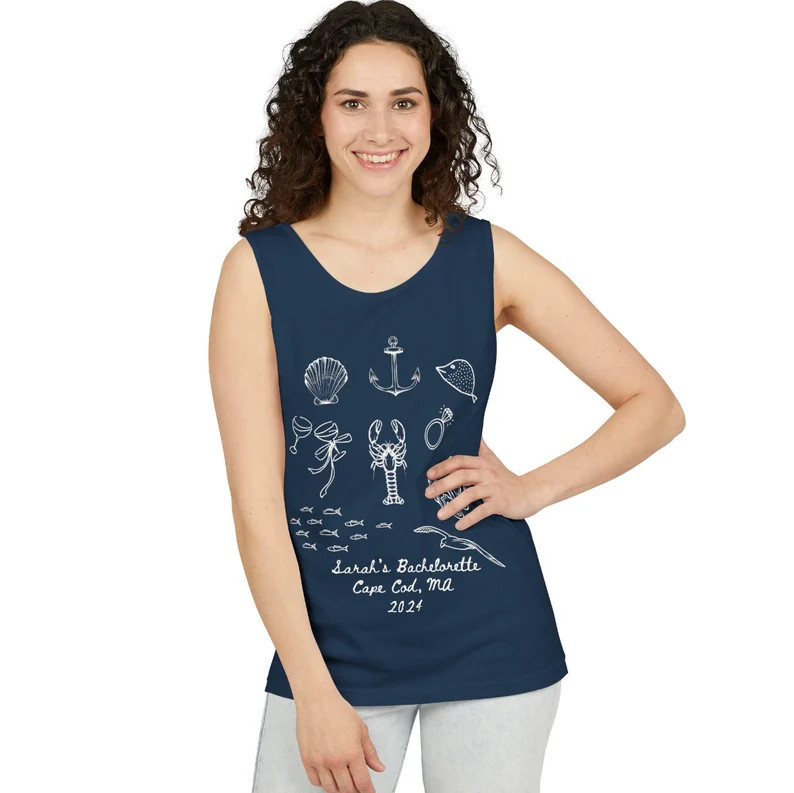 CUSTOM Nautical Bachelorette Unisex, Oversized Tank Top, Beach, Pool Oversized Tank Top, Bachelor... | Etsy (US)