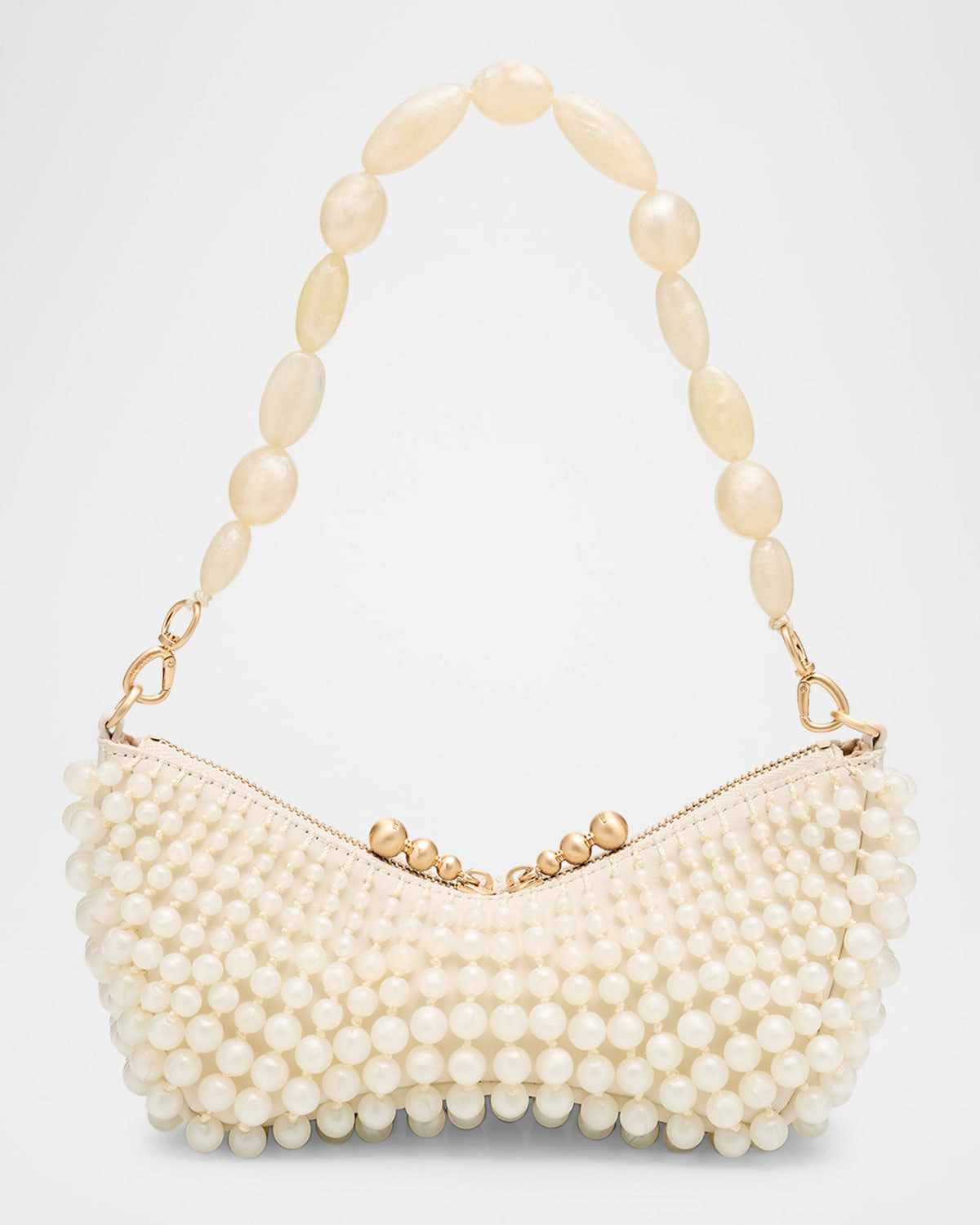 Mercier Beaded Zip Shoulder Bag | Neiman Marcus