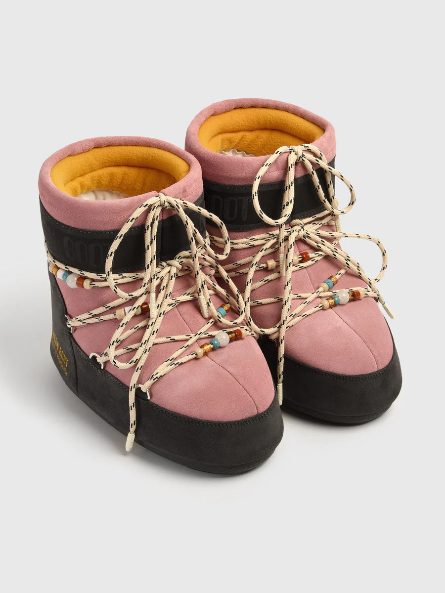 Moonboot Women's X Guest In Residence Icon Low Beaded Suede Boot | Saint Bernard