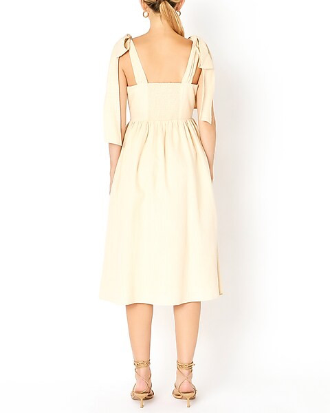 Endless Rose Bow Shoulder Tie Midi Dress | Express