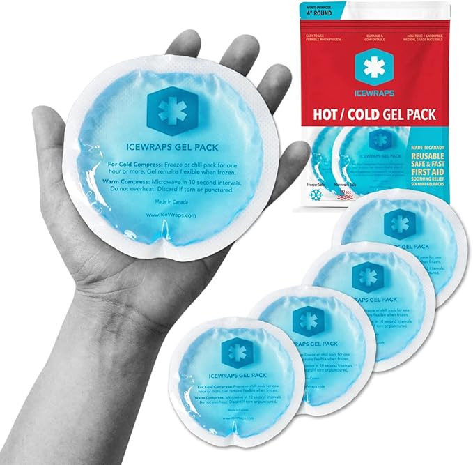 ICEWRAPS 4” Round Reusable Gel Ice Packs with Cloth Backing - Hot Cold Pack for Kids Injuries, ... | Amazon (US)