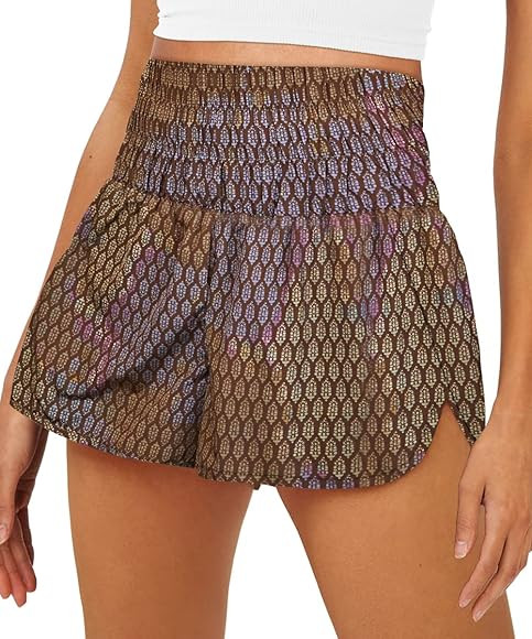 AUTOMET Womens High Waisted Athletic Shorts Elastic Casual Summer Running Shorts Quick Dry Gym Wo... | Amazon (US)