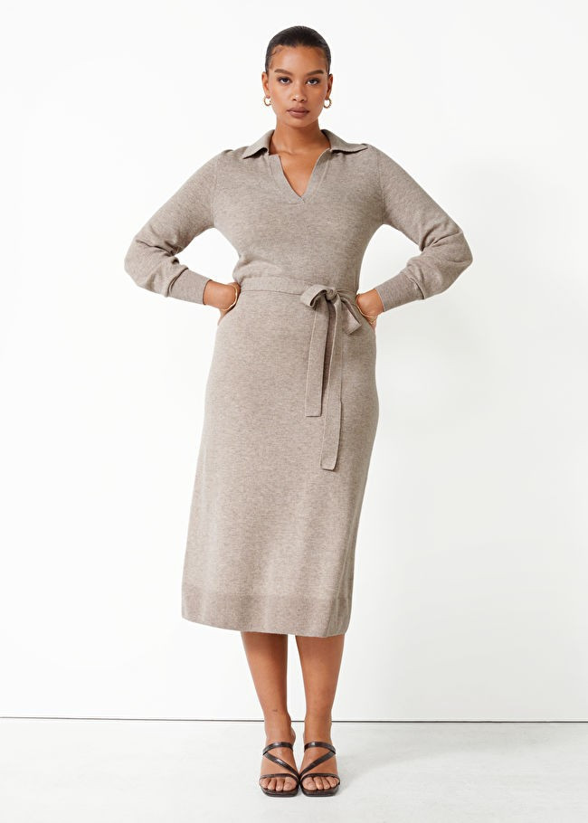 Belted Knit Midi Dress | & Other Stories US