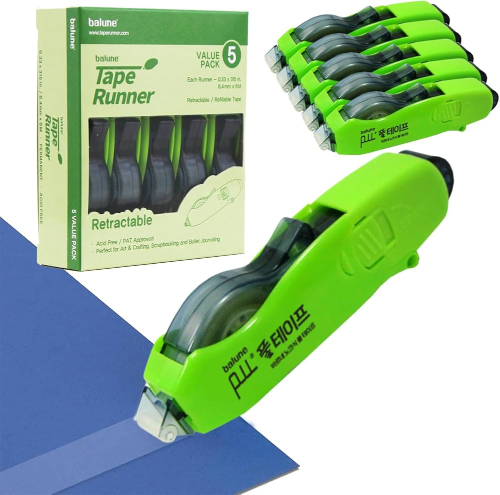TAPE RUNNER - Double Sided Adhesive with Dispenser Roller Included - Acid Free, Sticky, Transpare... | Amazon (US)