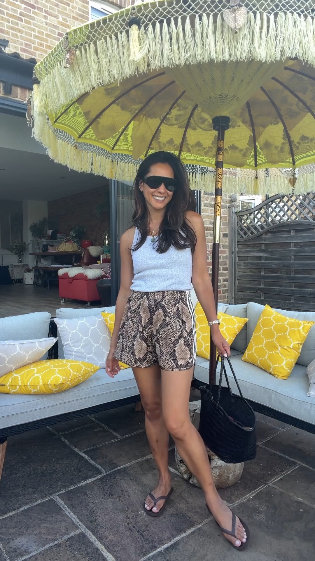Monday fit. I’m wearing built in bra vest size small. Adidas snake print shorts. I wear size small. Archie’s flip flops, dragon diffusion bag and Amazon sunnies!

#LTKuk #LTKsummer