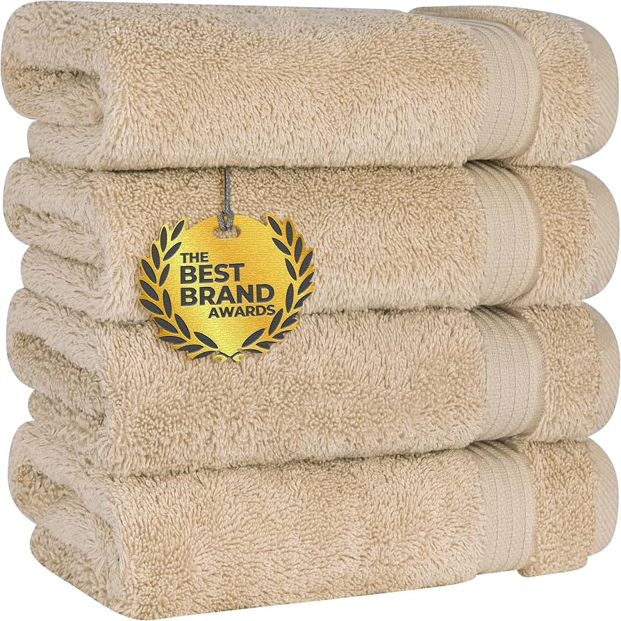 Cotton Paradise 100% Cotton Turkish Towel Set, Soft Absorbent Quick Dry, 4 Piece Hand Towel Set, ... | Amazon (US)