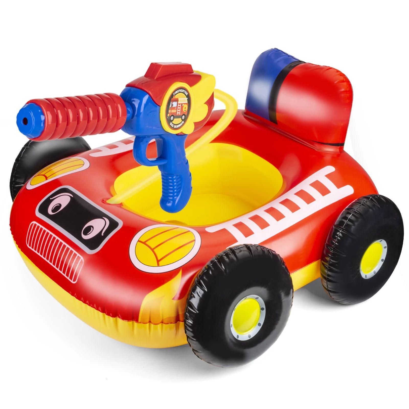 10Leccion Inflatable Kids Pool Floats with Water Gun, Fire Truck Pool Toys for Toddlers, Red | Walmart (US)
