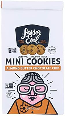 Lesserevil, Cookies Grain Free Mini Almond Butter Chocolate Chip, 4.4 Ounce | Amazon (US)