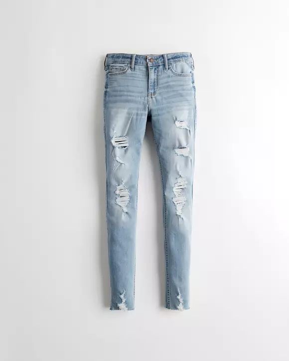 Classic Stretch Mid-Rise Super Skinny Jeans | Hollister US