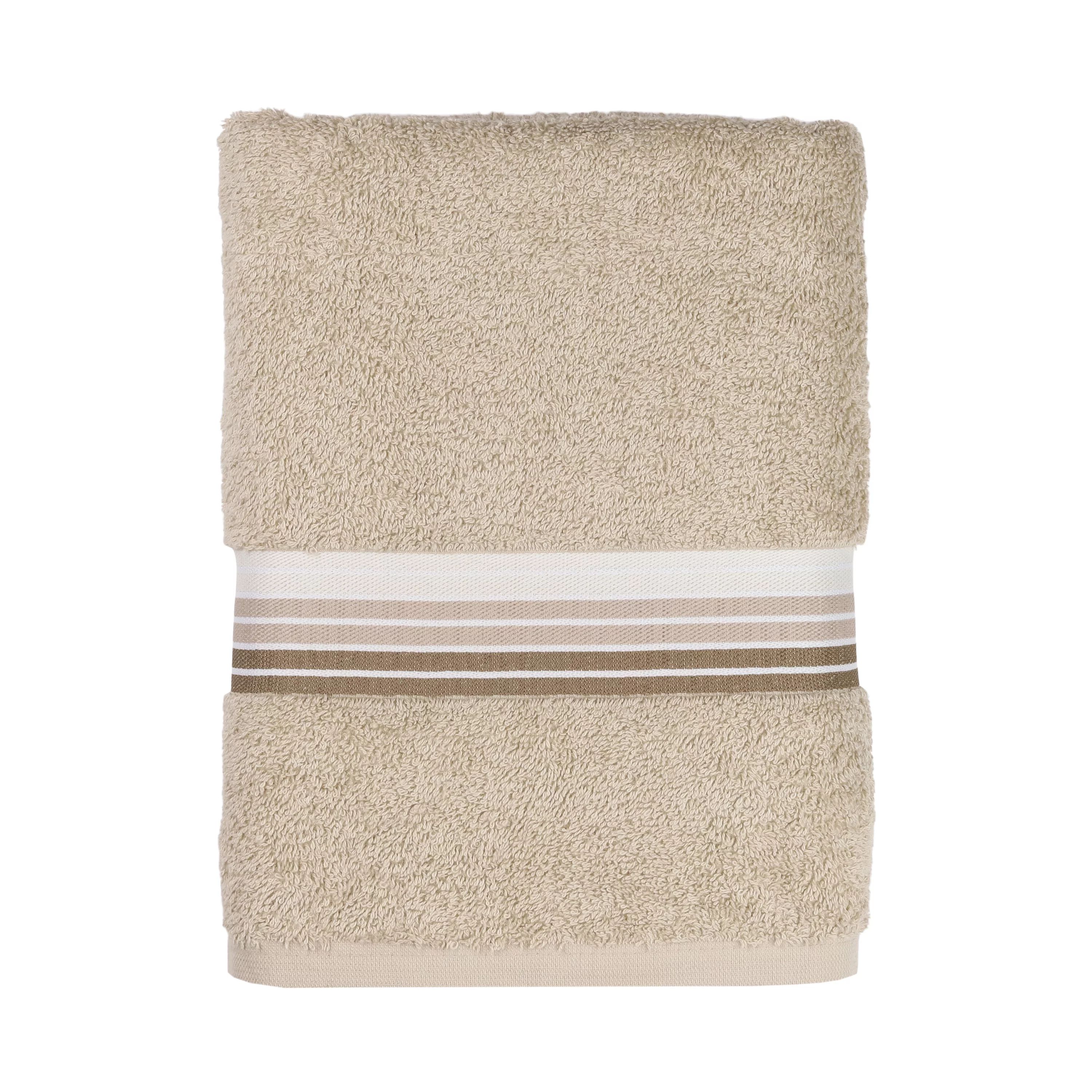 Mainstays Ombre Stripe Bath Towel, Vallejo Tan | Walmart (US)