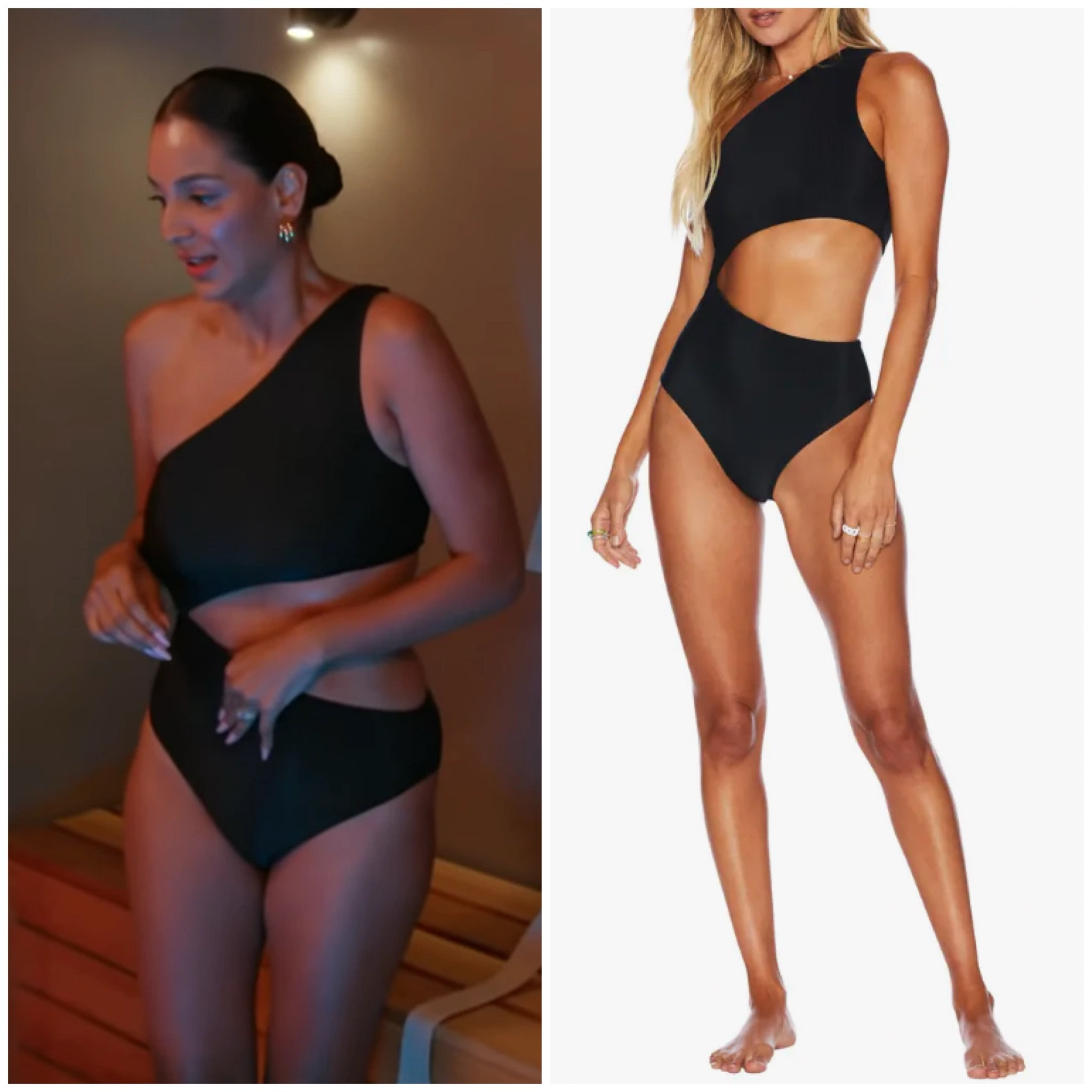 Jessel Taank’s Black Cutout Bathing Suit