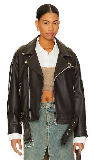 Karisa Leather Jacket in Bittersweet | Revolve Clothing (Global)