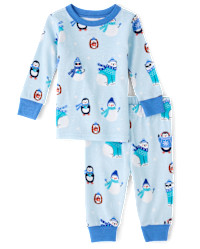 Baby And Toddler Boys Winter Animal Snug Fit Cotton Pajamas - blue | The Children's Place