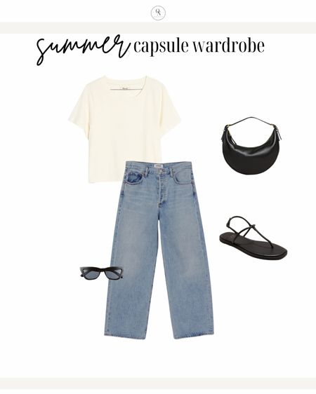 Summer is almost here! Another summer or late spring outfit ideas from the summer capsule wardrobe. Here is the summer capsule checklist to make getting dressed easy this summer: 

basic white t-shirt (cropped from madewell)
ribbed tanks  (black + white)
blazers  (black + white)
striped t-shirt
button downs (white + blue)
Amazon two-piece linen set (short or long)
AG denim shorts
Levi’s ribcage white denim jeans
H&M trouser shorts (white + black)
Agolde wide leg denim jeans in disclosure 
cognac sandals (Hermes dupe at target)
black slides
woven heels
fashion sneakers
sunglasses (tortoise + black)
Madewell classic cognac tote
Madewell black mini handbag
Madewell straw bag
Amazon or Left on Friday black swimsuit
Abercrombie swimsuit cover-up

Summer outfits women, summer outfits casual, summer outfits cute, summer outfits classy, resort outfits, summer outfits for mom, summer capsule wardrobe, summer capsule women, summer outfits for work, summer outfits trendy, beach summer outfits, summer outfits jeans, white jeans summery, outfits with trouser shorts, summer outfits for vacation, vacation outfits, summer shorts, what to wear this summer, key staples to wear this summer, summer tops, summer shorts, summer looks 


#LTKSeasonal #LTKxMadewell