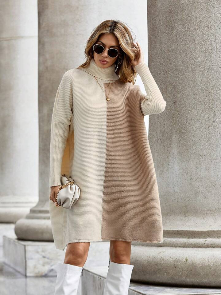 GBP£14.25-19%SHEIN Essnce Striped Pattern Mock Neck Drop Shoulder Sweater | SHEIN