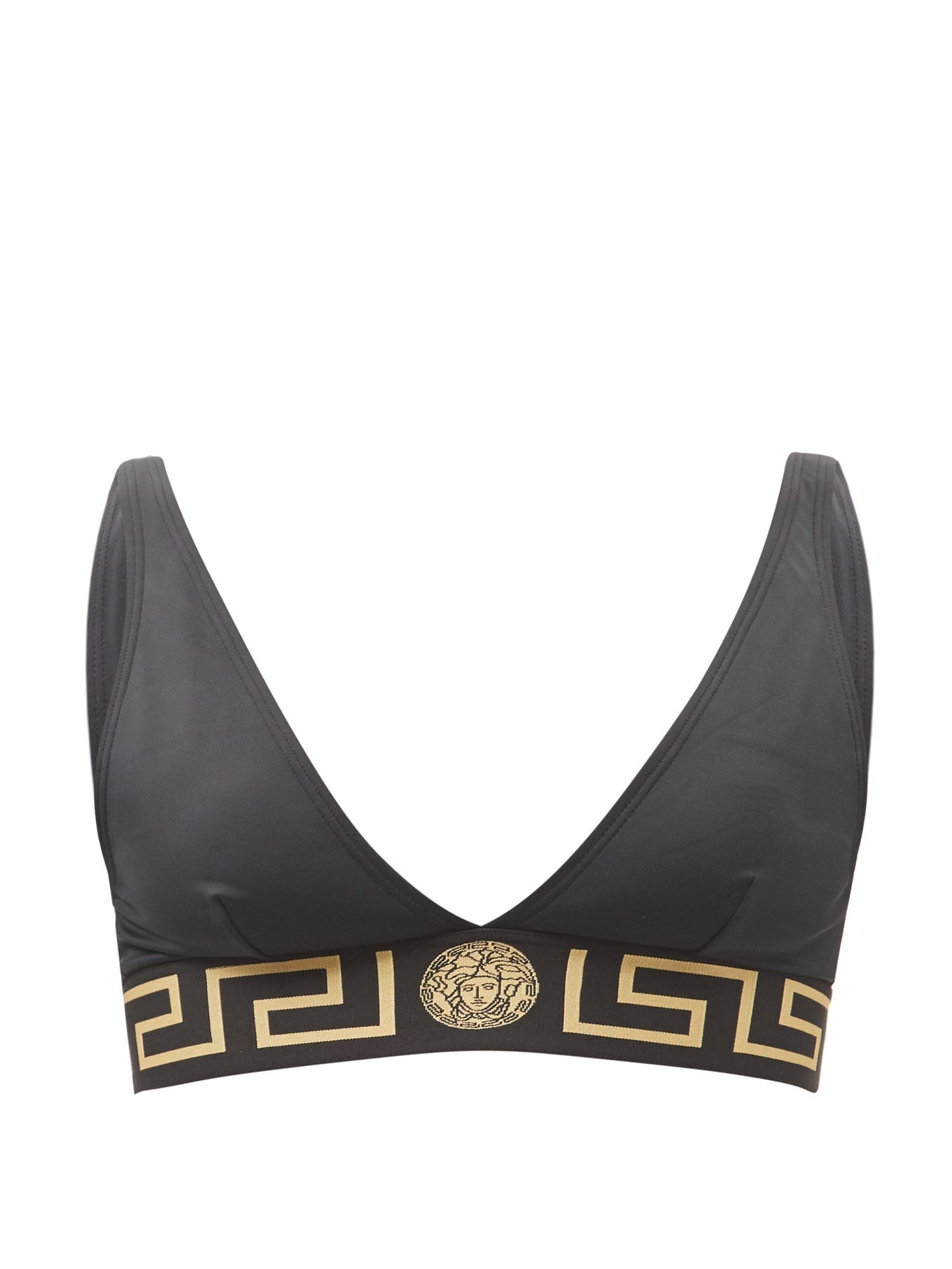 Greca-jacquard triangle bikini top | Matches (US)