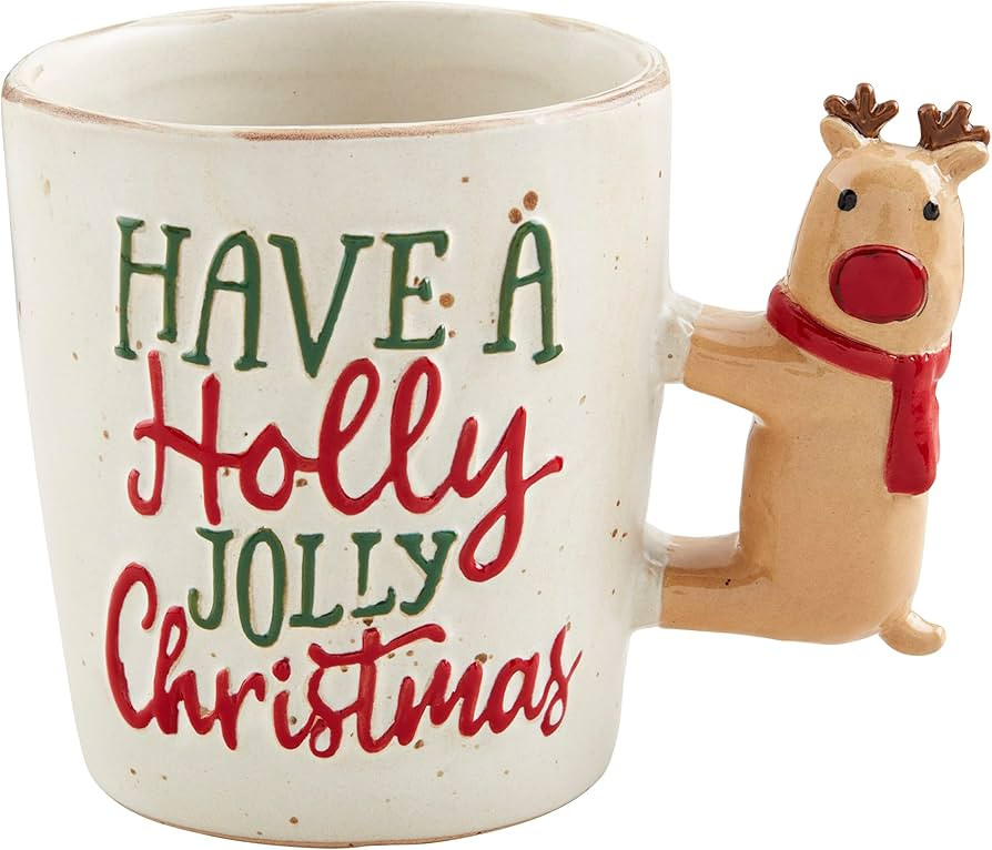 Mud Pie Christmas Figural Handle Mug, Reindeer, 10 oz | Amazon (US)