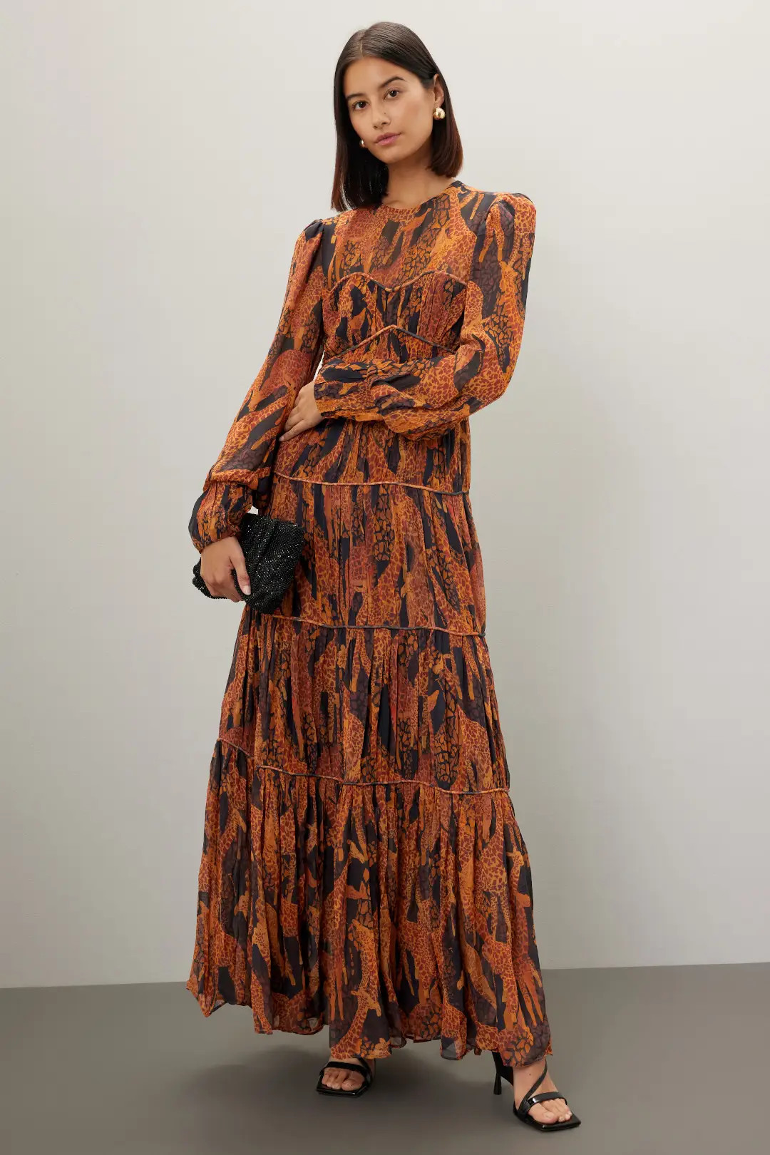Giraffes Puff Sleeve Maxi Dress | Rent the Runway