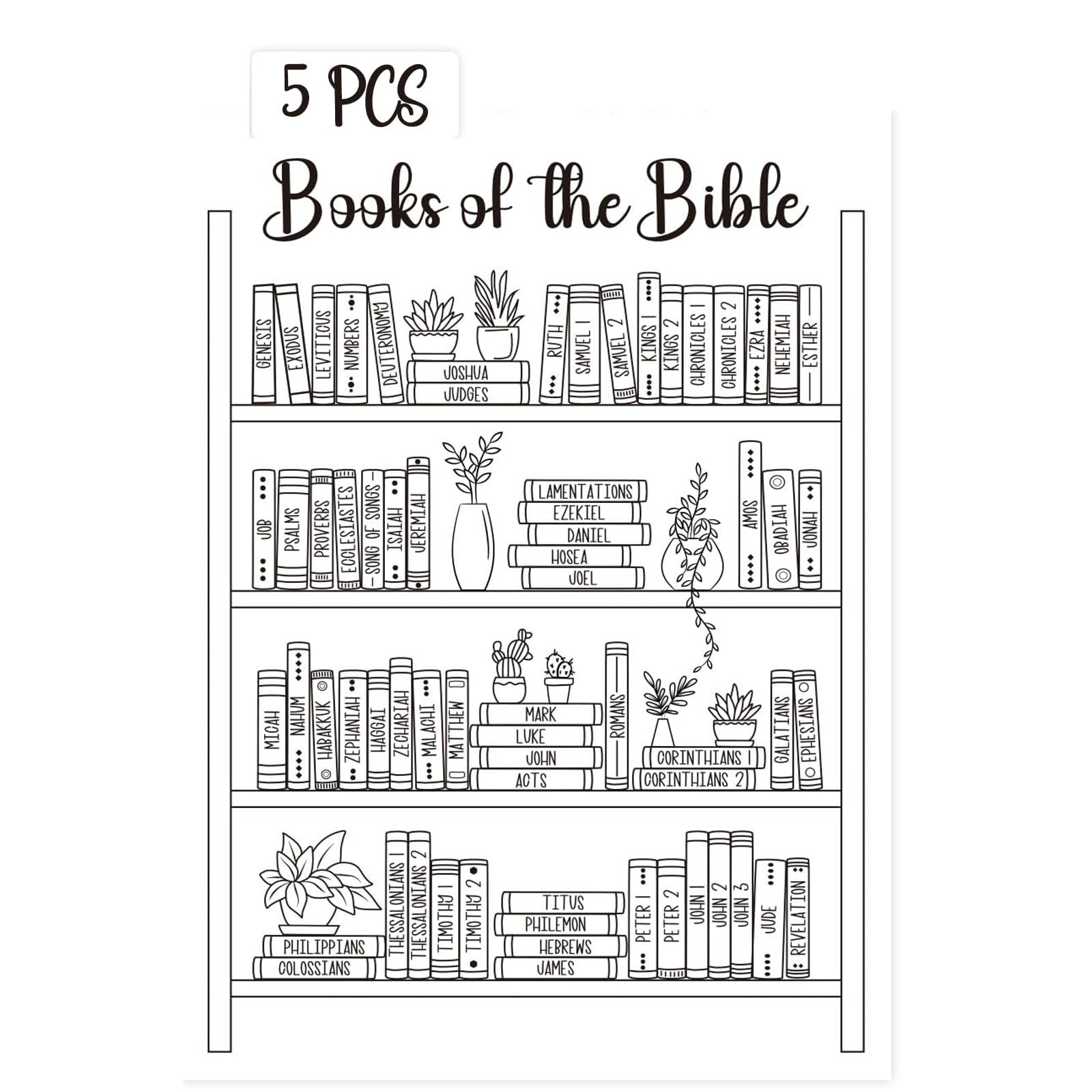 Books of The Bible Tracker Sticker –Bible Books Shelf Coloring Page, Bible Reading Tracker, Cus... | Amazon (US)