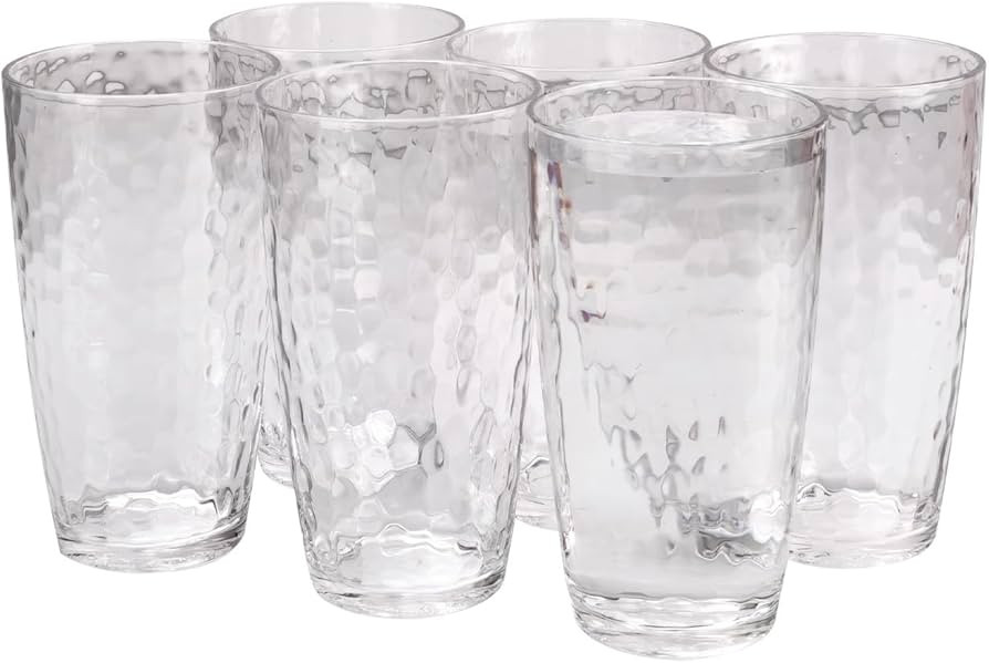 20-Ounce Plastic Tumbler Acrylic Drinking Glasses, Reusable Plastic Cups, Stackable, BPA-Free, Sh... | Amazon (US)