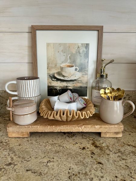 Coffee Bar Styling. Follow @farmtotablecreations on Instagram for more inspiration.

Gave my coffee bar tray a little refresh with this new digital art work and fluted bowl. Love the neutral vibes of this space. 

Use code FARMTOTABLE for 15% off build a sign. 

Kitchen Tray Styling | Coffee Bar | Interior Decorating | Amazon Home | Amazon Home Finds | Spring Decor | Home Decor | Neutral Tray | Easter Decor | Neutral Home Decor | Counter Styling | Tray Decor | Kitchen Counter Decor |

#LTKHome #LTKSaleAlert #LTKFindsUnder50