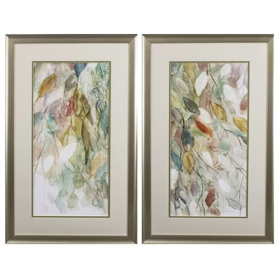 HomeRoots Set of Two Blue Leaves Framed Art | Target