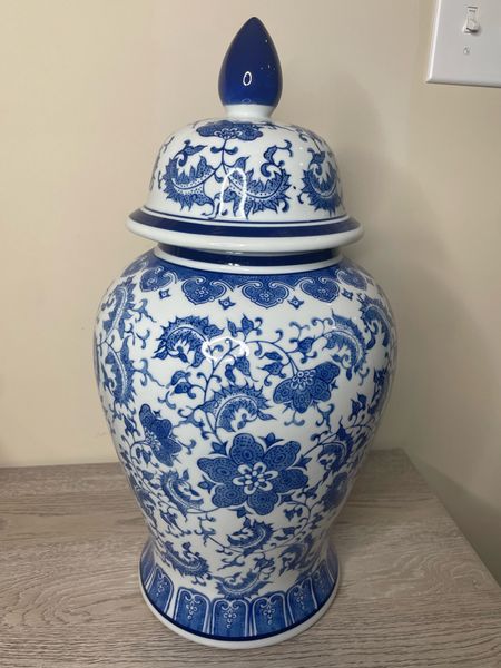 Blue and white large ginger jar from my grandmillennial home finds from Amazon video. 

#LTKSeasonal #LTKhome #LTKunder100