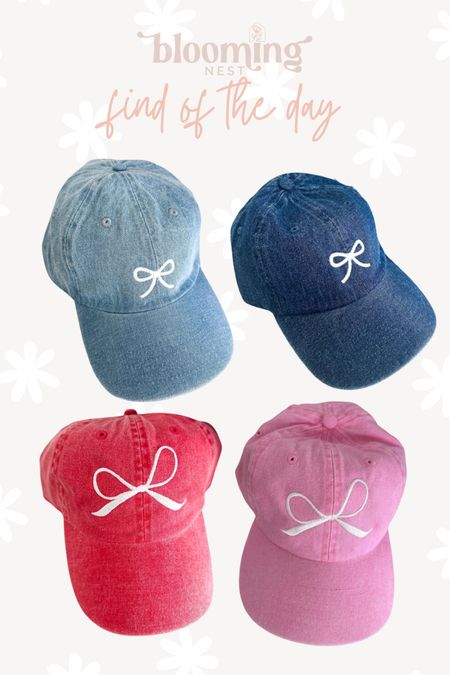 How cute are these embroidered bow baseball caps! I love the red for Memorial Day and Fourth of July!!! 😍😍 

Flourishinfrills THEBLOOMINGNEST 

#LTKSeasonal #LTKFestival #LTKGiftGuide