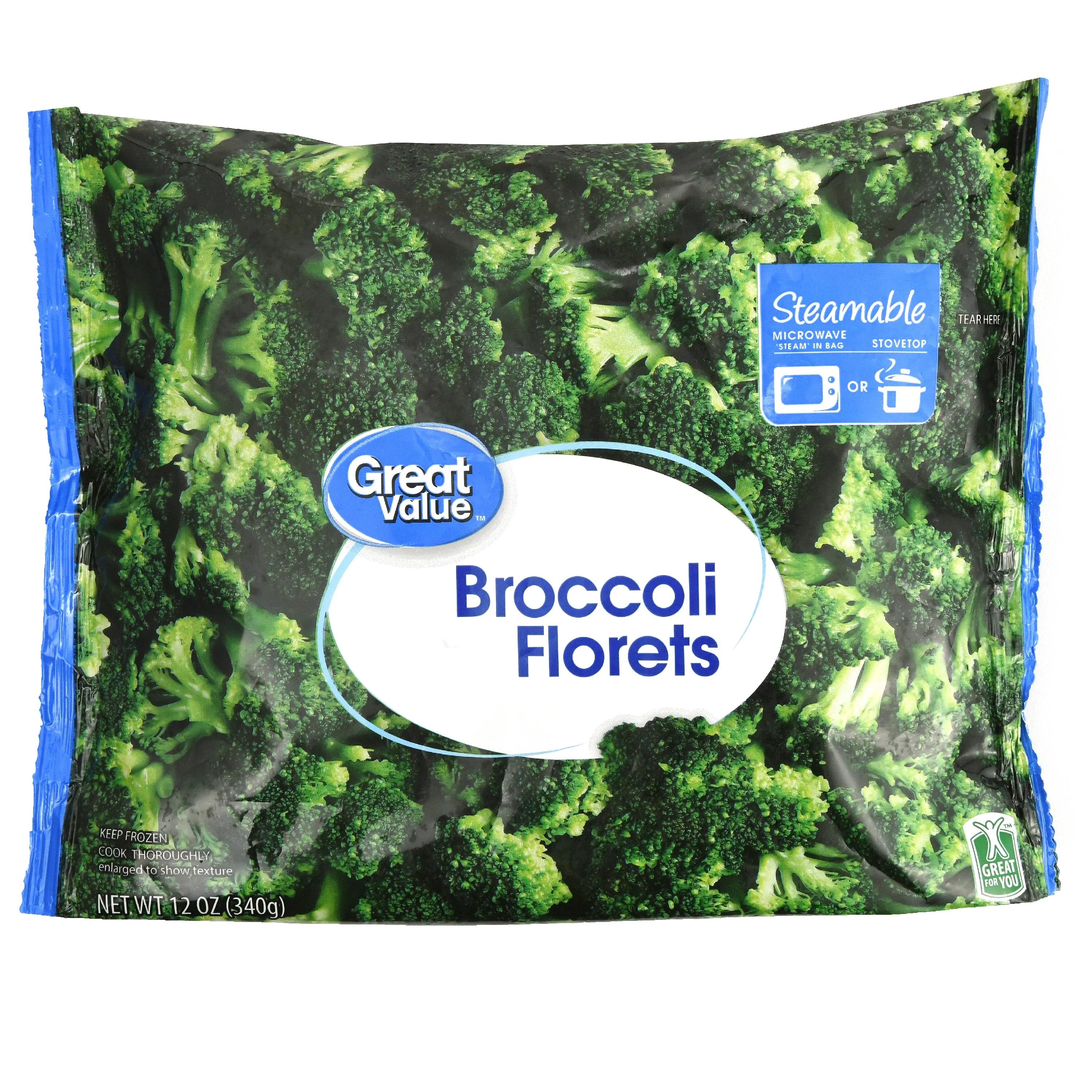Great Value Steamable Broccoli Florets, Frozen, 12 oz | Walmart (US)