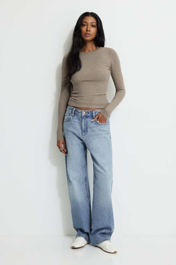 Tedi Ribbed Long Sleeve T Shirt | Dynamite Clothing