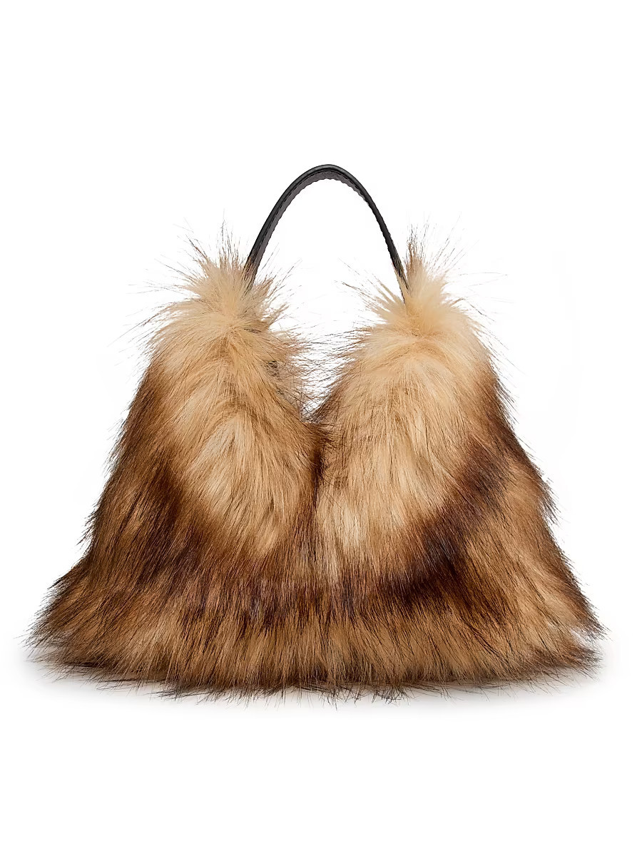 Women's Sia Faux Fox Fur Top Handle Bag - Brown | Saks Fifth Avenue