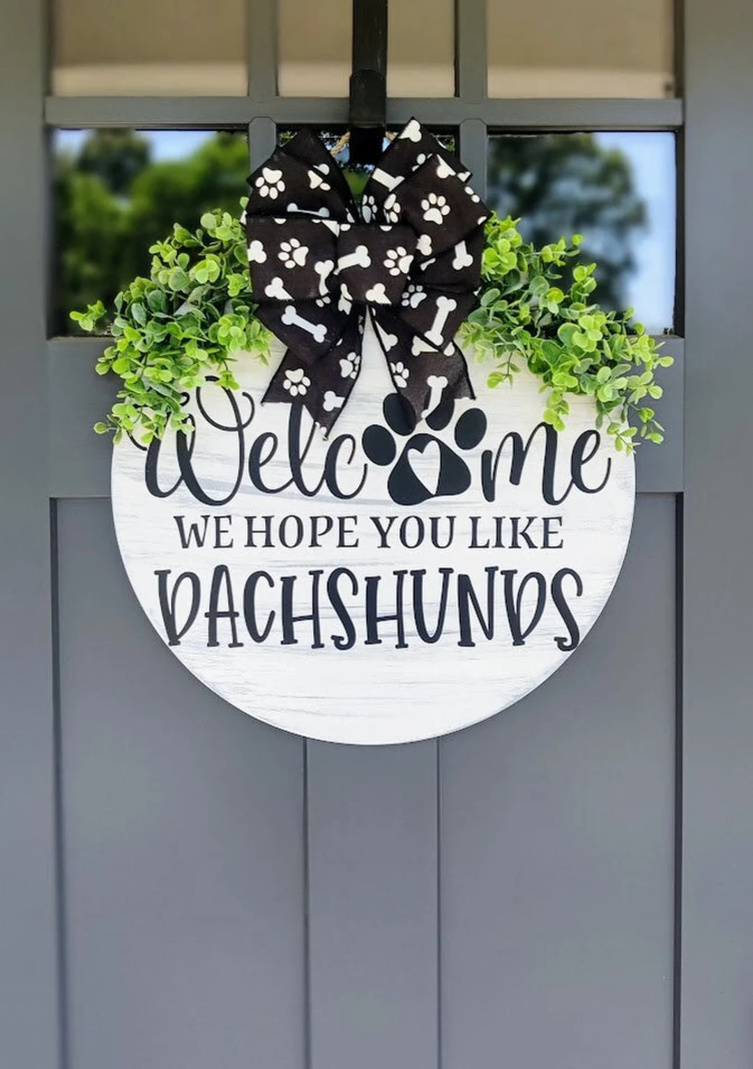 Front Door Decor Dachshund Welcome Sign Dog Door Hanger Hope You Like Dachshunds Home Decor House... | Etsy (US)