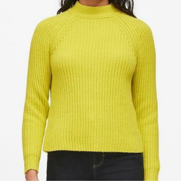 Banana Republic Neon Yellow High Neck Sweater Size Small. | Poshmark