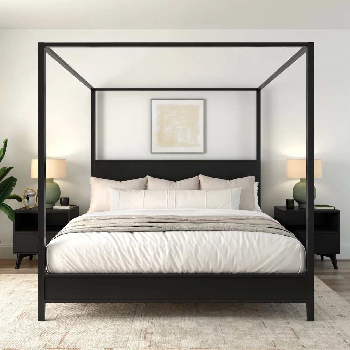 Haven Canopy Bed with Square Post and Wood Headboard | Wayfair North America