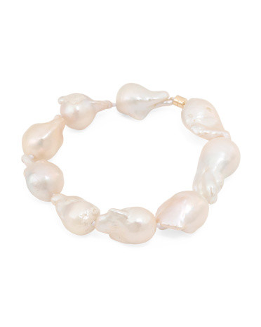 Made In Usa 14kt Gold Baroque Pearl Bracelet | TJ Maxx