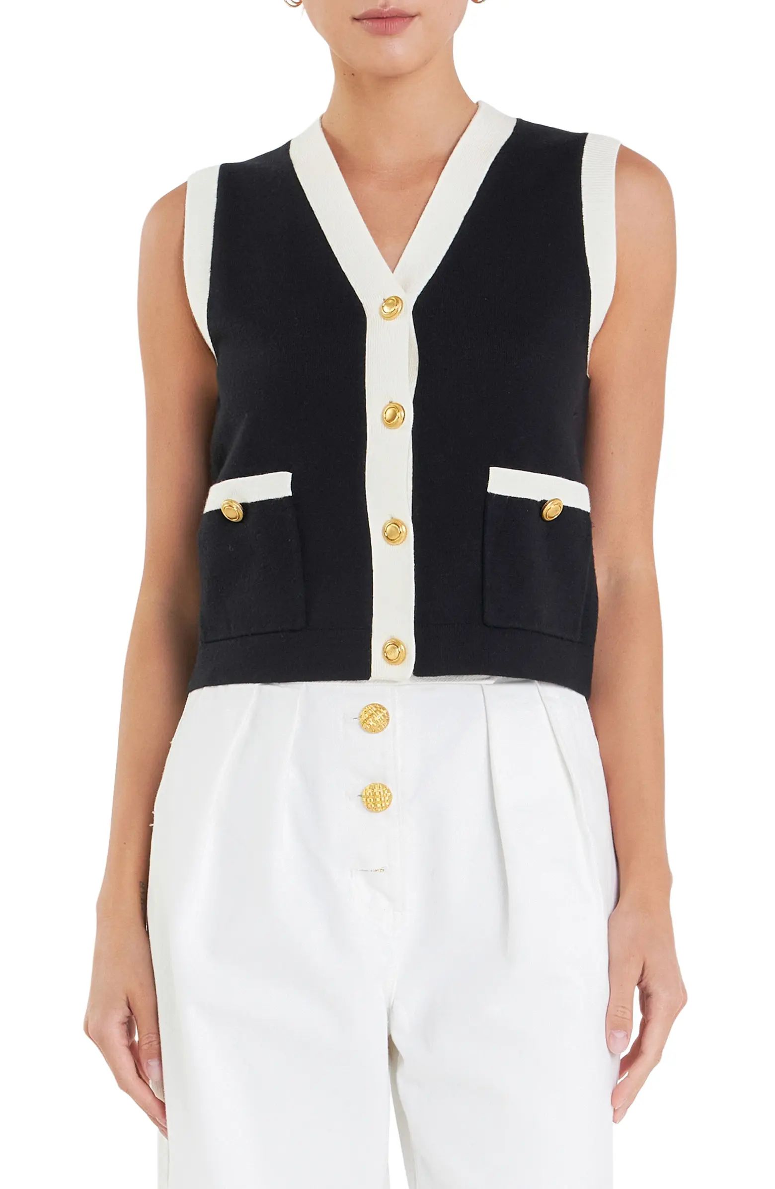 English Factory Colorblock Sweater Vest | Nordstrom | Nordstrom